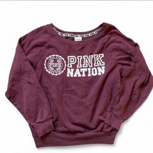 Victoria's Secret Pink Nation Burgundy Crewneck Sweater